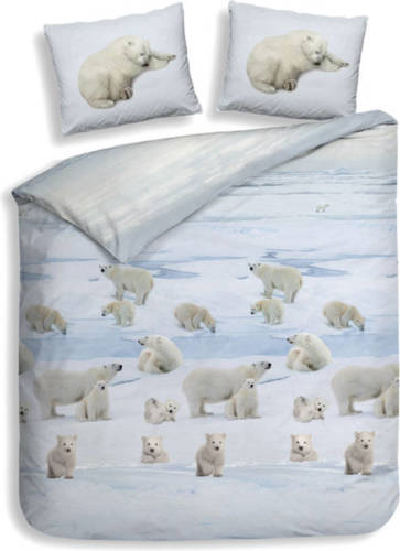 Heckett & Lane Flanel dekbedovertrek Ben - Illusion Blauw - 1-Persoons 140x200/220 cm