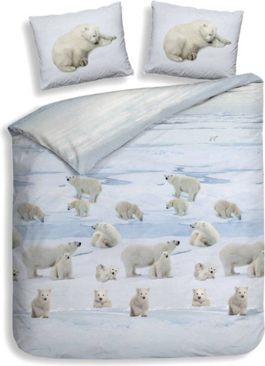 Heckett & Lane Flanel dekbedovertrek Ben - Illusion Blauw - 1-Persoons 140x200/220 cm