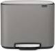 Brabantia Bo pedaalemmer met 3 kunststof binnenemmers - 3 x 11 liter - Mineral Concrete Grey