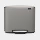 Brabantia Bo pedaalemmer met 3 kunststof binnenemmers - 3 x 11 liter - Mineral Concrete Grey