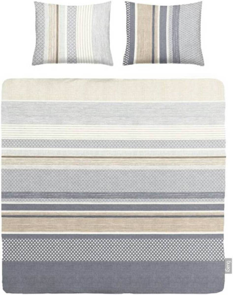 Merkloos iSeng Macy dekbedovertrek - 1-persoons (140x200/220 cm + 1 sloop) - Katoen satijn - Sand