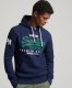 Superdry hoodie met logo donkerblauw