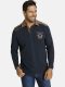 Jan Vanderstorm regular fit polo Plus Size Baldrek met printopdruk donkerblauw