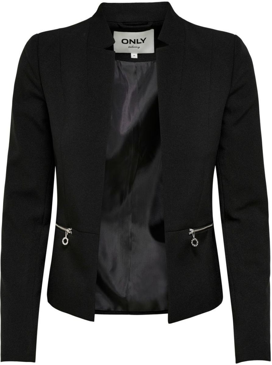 Only Ritsdetail Blazer Dames Zwart