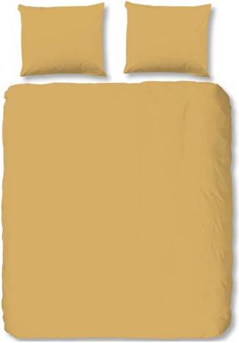 HIP Uni Satin dekbedovertrek - 2-persoons (200x200/220 cm + 2 slopen) - Katoen satijn - Ochre