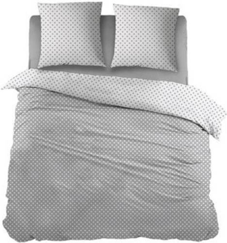 Snoozing Pierrot flanel dekbedovertrek - 2-persoons (200x200/220 cm + 2 slopen) - Flanel - Grey