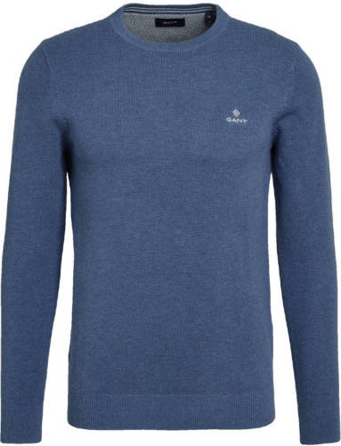 GANT gemêleerde trui jeansblauw