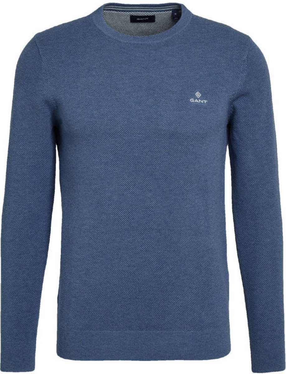 GANT gemêleerde trui jeansblauw