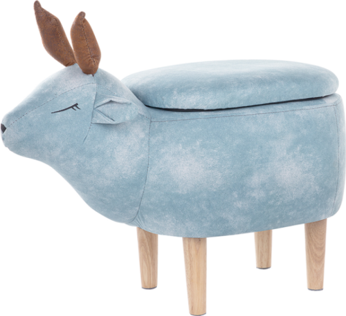 Beliani Hocker stof lichtblauw REINDEER