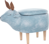 Beliani Hocker stof lichtblauw REINDEER