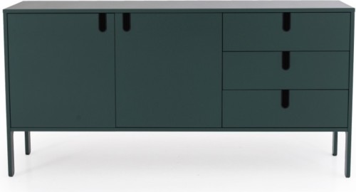 Tenzo UNO Dressoir - 2-Deurs - 3-Laden - 171x46x86 - Bosgroen