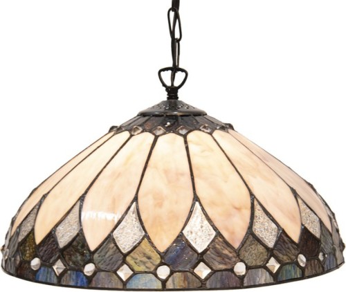 Hanglamp Tiffany | Ø 40 cm E27/max 1*60W | Multi | Glas in lood | Art Deco | LumiLamp | 5LL-5986