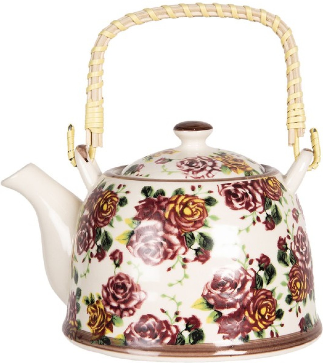 Theepot | 18*14*12 cm / 0.8L | Multi | Porselein | Rond | Bloemen | Clayre & Eef | 6CETE0067L