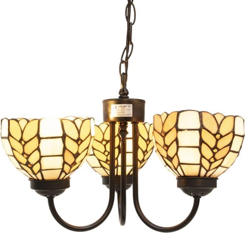 Hanglamp Tiffany | Ø 39*125 cm E14/max 3*40W | Multi | Glas in lood | Art Deco | LumiLamp | 5LL-5993