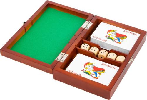 Small Foot speldoos Cards and Dice unisex 19 cm bruin 8-delig