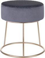 Beliani Hocker fluweel donkergrijs DELCO