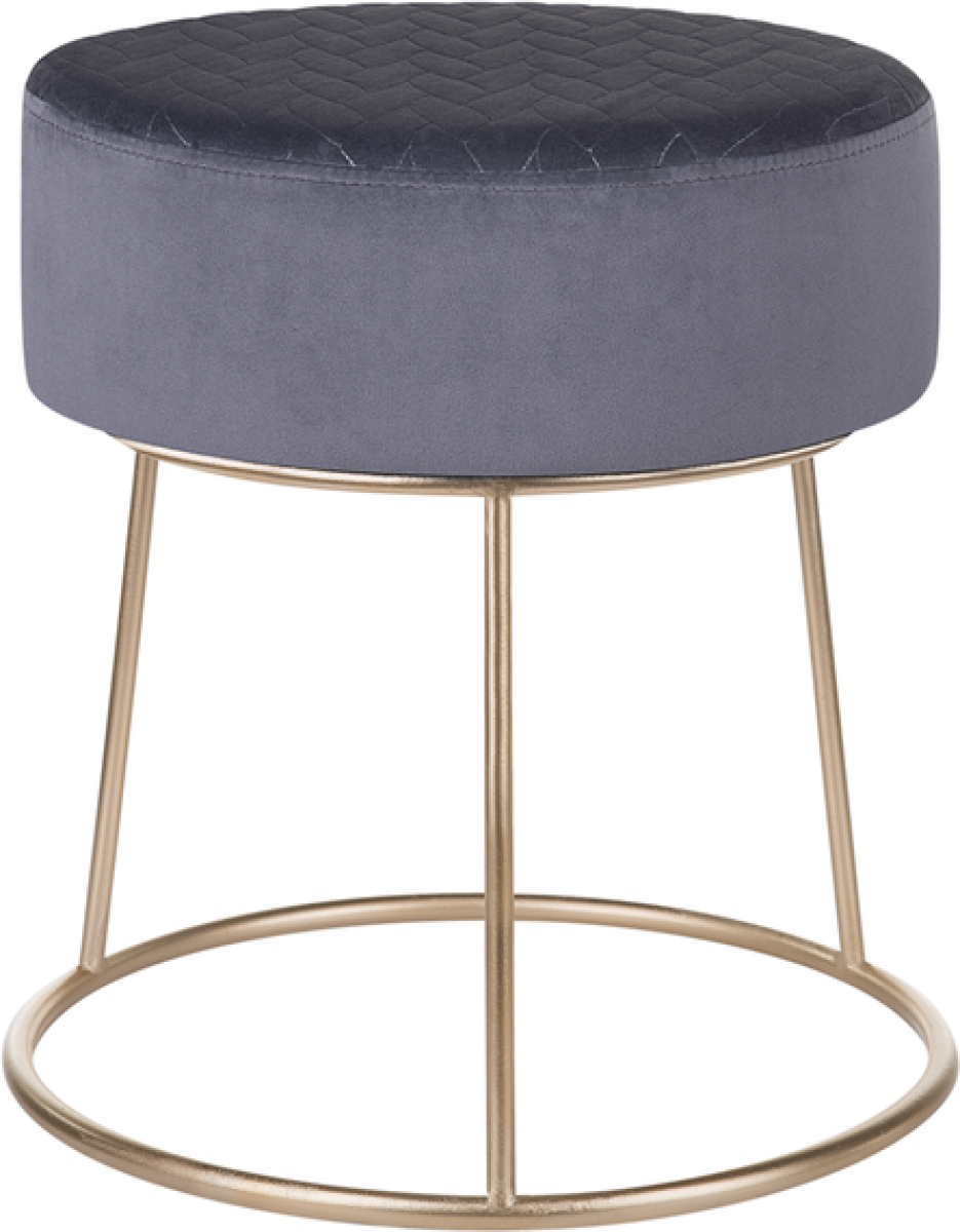 Beliani Hocker fluweel donkergrijs DELCO