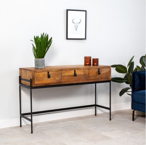 Dimehouse Industriële Sidetable Morgan Mangohout 3 lades