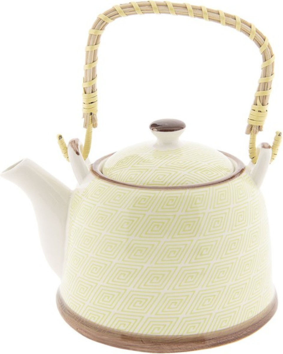 Theepot | 18*14*12 cm / 0.7L | Groen | Porselein | Rond | Clayre & Eef | 6CETE0056L