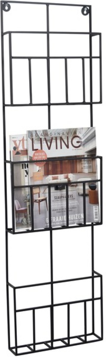 Urban interiors LOFT42 Maggy Tijdschriftenrek 3 Vaks - Metaal - Mat Zwart - 105x30x10