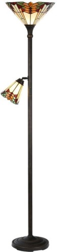 Vloerlamp Tiffany | Ø 30*178 cm E27/max 1*100W E14/max 1*25W | Multi | Metaal / glas | Art Deco | LumiLamp | 5LL-5969