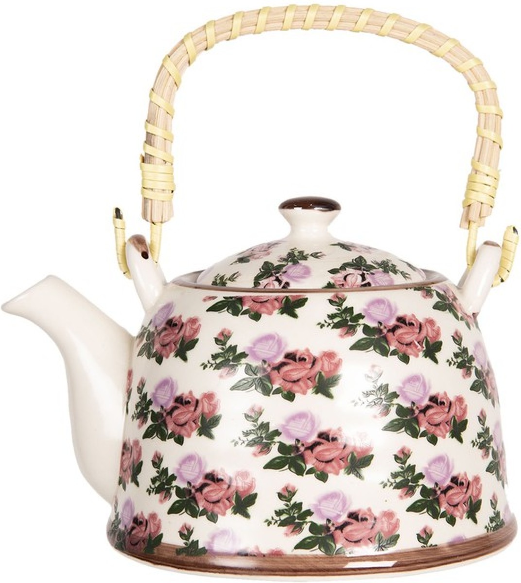 Theepot | 17*12*10 cm / 0.6L | Multi | Porselein | Rond | Bloemen | Clayre & Eef | 6CETE0070M