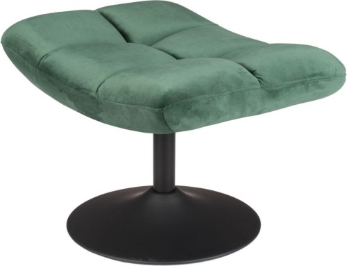 Dutchbone Bar Hocker - Groen Fluweel - Zwart Metalen Trompetvoet