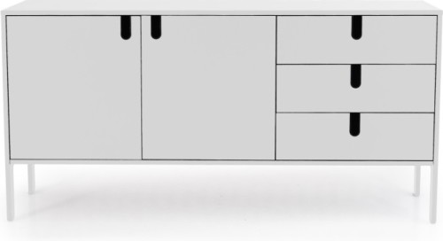 Tenzo UNO Dressoir - 2-Deurs - 3-Laden - 171x46x86 - Wit