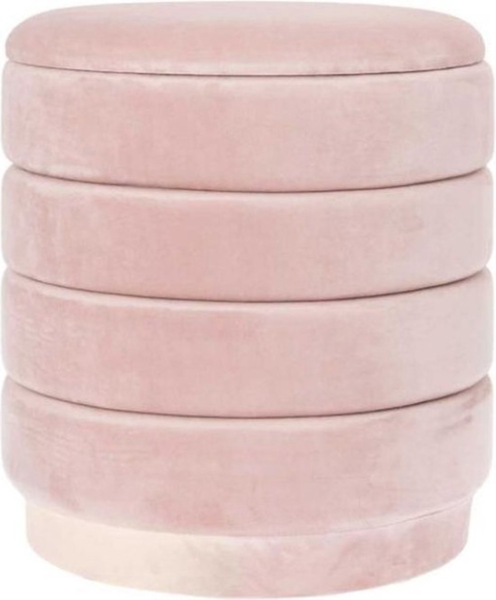 Riverdale Opberg poef Beau zacht roze 44cm