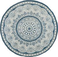 Beliani Vloerkleed jute blauw ø120 cm ANADERE