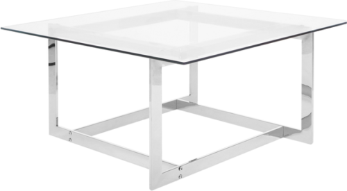 Beliani Salontafel glas zilver CRYSTAL