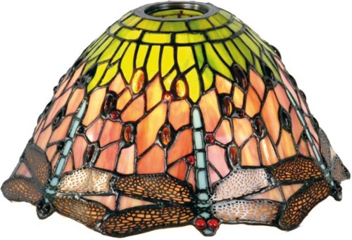 Lampenkap Tiffany | Ø 25*15 cm / KH 6 cm | Multi | Glas in lood | Libelle | LumiLamp | 5LL-8827