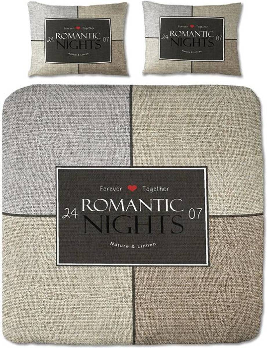 Cotton Collection Romantic Nights 1-persoons (140 x 200/220 cm + 1 kussensloop) Dekbedovertrek