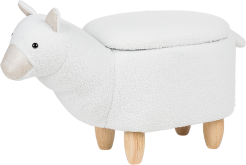 Beliani Hocker stof wit ALPACA