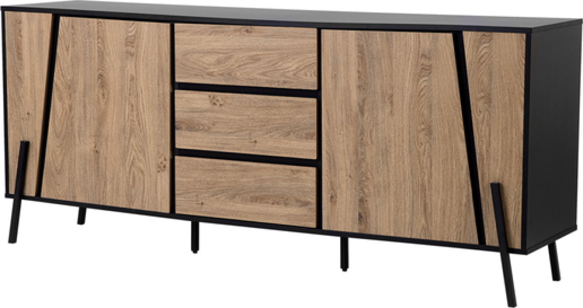 Beliani Sideboard lichtbruin/zwart BLACKPOOL