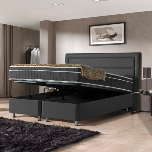 Dekbed Discounter Opbergboxspring Saint Tropez - Zwart 140 x 200, Montage: Excl. montage