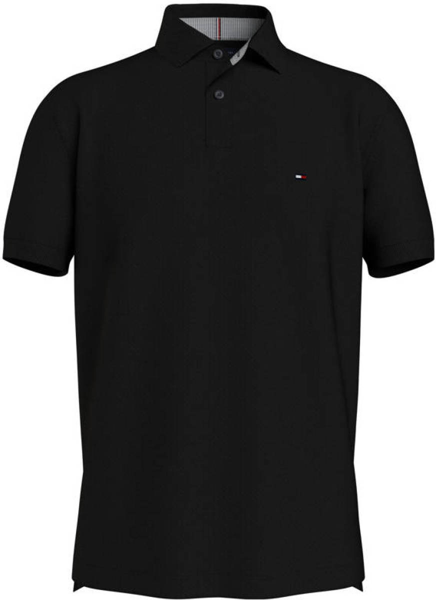 Tommy hilfiger regular fit polo met biologisch katoen zwart