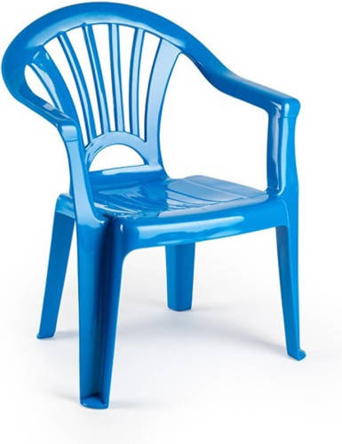 Merkloos Blauw Stoeltjes Voor Kinderen 50 Cm - Tuinmeubelen - Kunststof Binnen/buitenstoelen Voor Kinderen