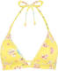 Sunseeker gebloemde triangel bikinitop geel/roze/wit