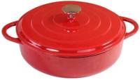 Merkloos Gietijzeren lage braadpan rood, 28 cm - Sürel
