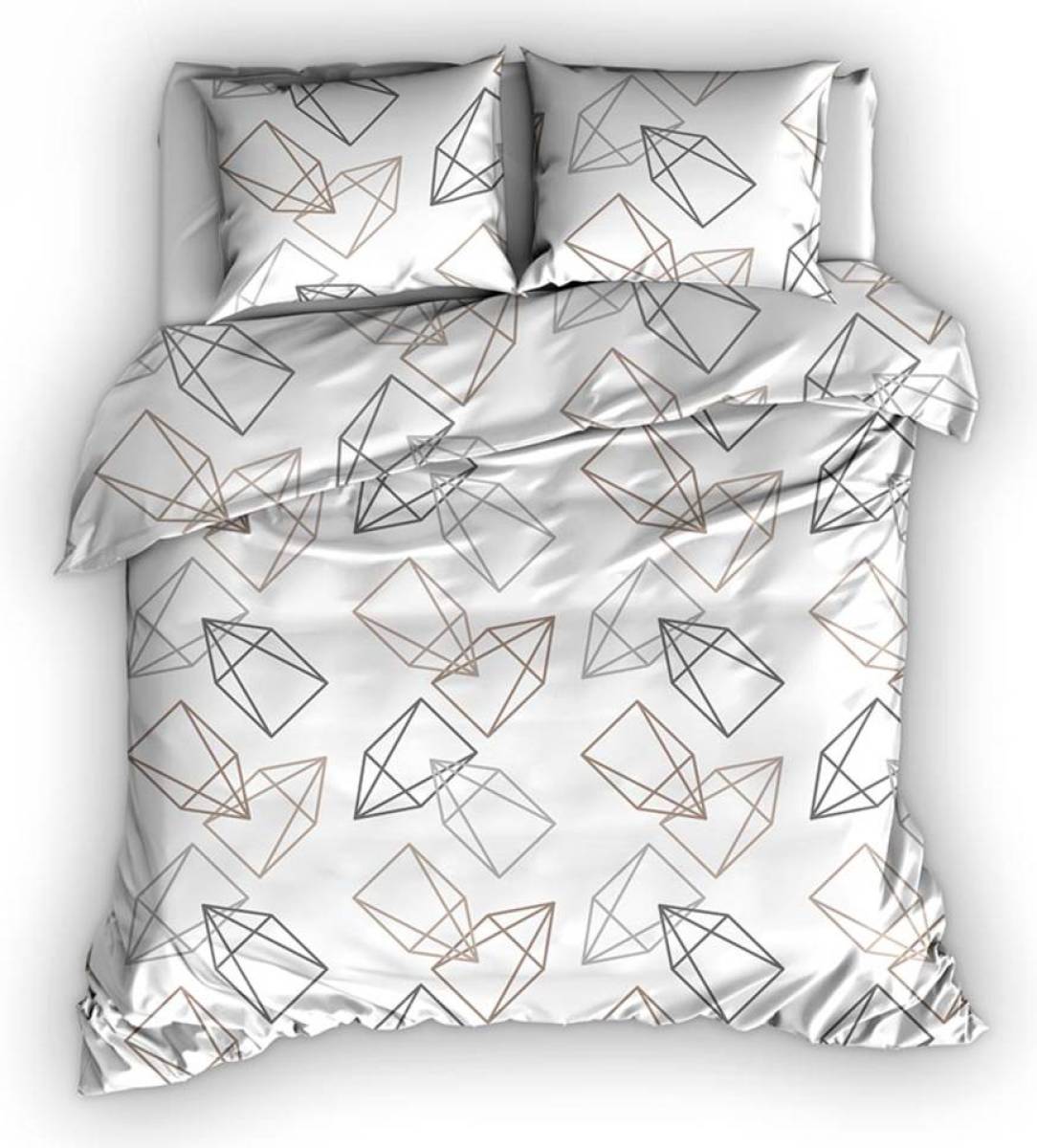 Satin d'Or dekbedovertrek Rocket Wit Beige-200x200/220