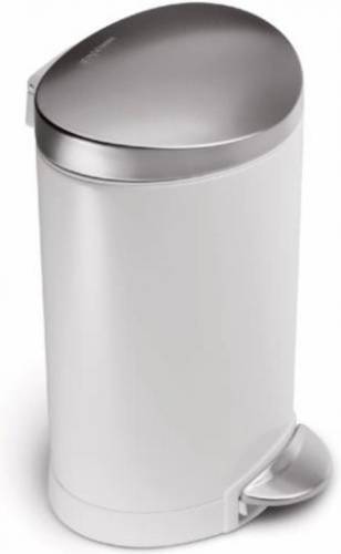 Afvalemmer semi-round 6 l - mat rvs - Simplehuman