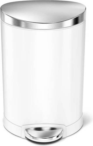 Afvalemmer semi-round 6 l - mat rvs - Simplehuman