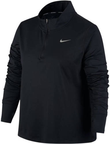 Nike Plus Size sport T-shirt zwart/zilvergrijs