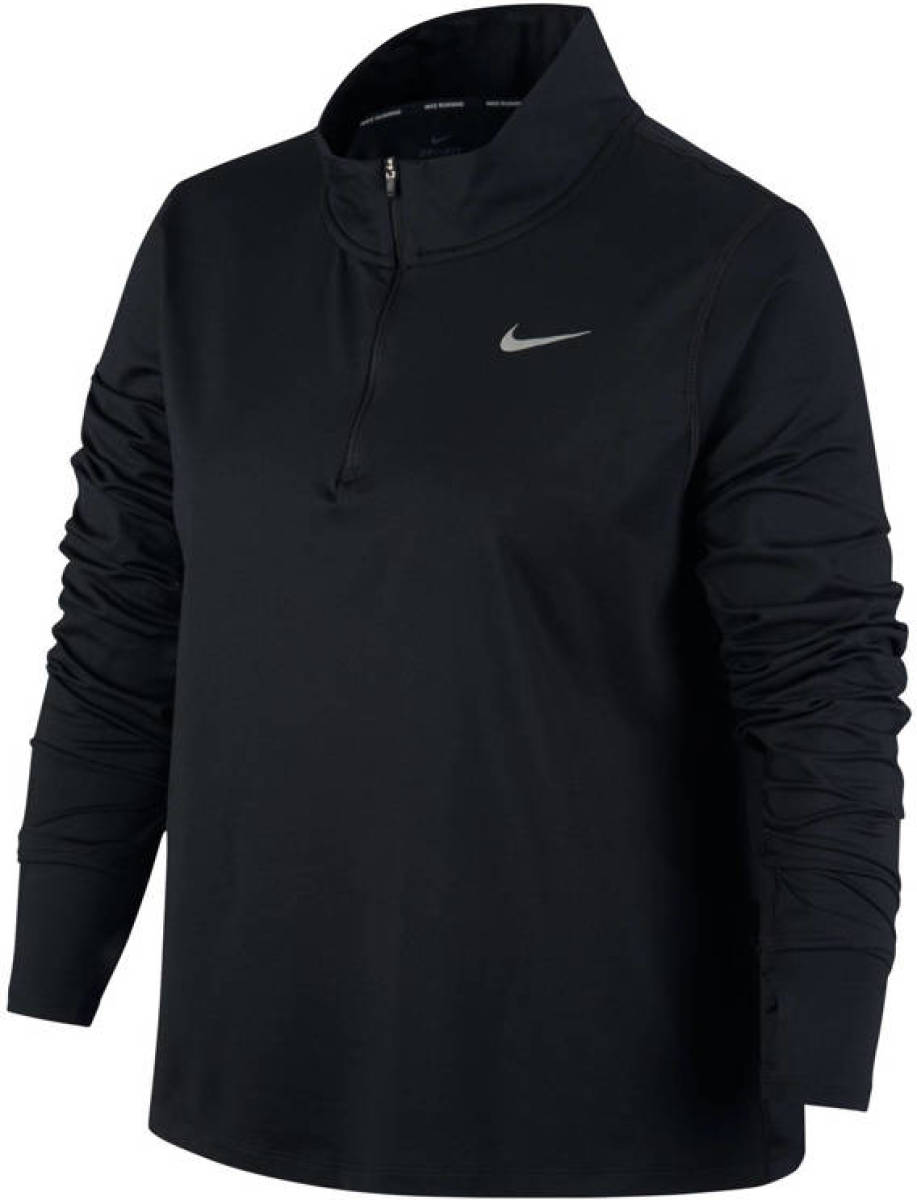 Nike Plus Size sport T-shirt zwart/zilvergrijs