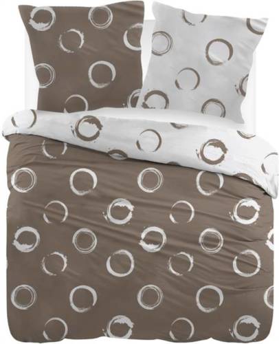 Snoozing Lieve flanel dekbedovertrek - Lits-jumeaux (270x200/220 cm + 2 slopen) - Flanel - Taupe