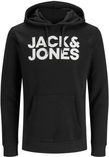 Jack & Jones ESSENTIALS hoodie met printopdruk zwart