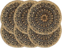 VidaXL Placemats 6 st rond 38 cm jute donkerblauw