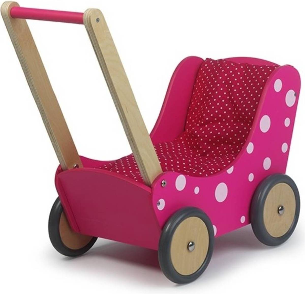 Simply for Kids Poppenwagen roze stip 60x32x55 cm