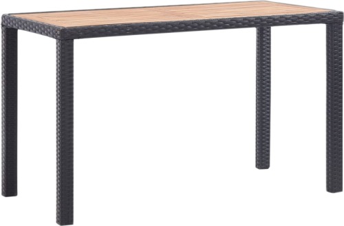 VidaXL Tuintafel 123x60x74 cm massief acaciahout zwart en bruin